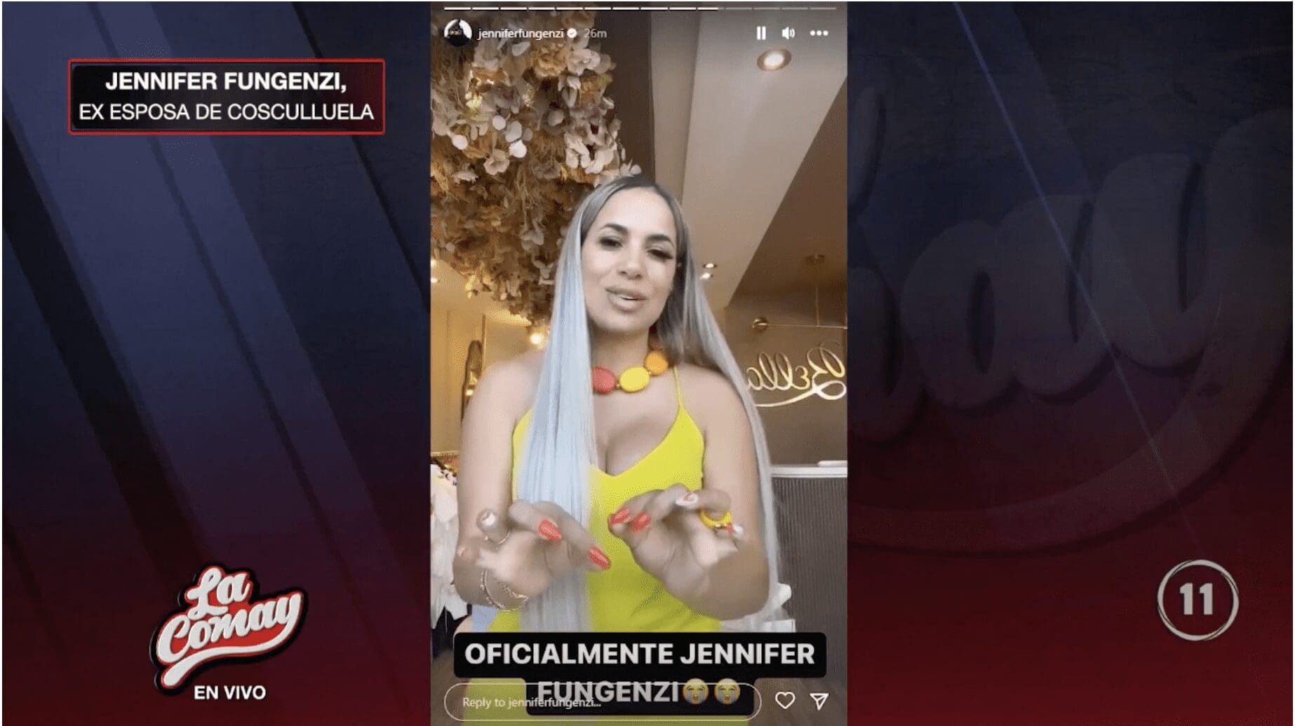 Jennifer Fungenzi celebra quitarse el apellido “Cosculluela” de Instagram -  TeleOnce TV | Vívelo