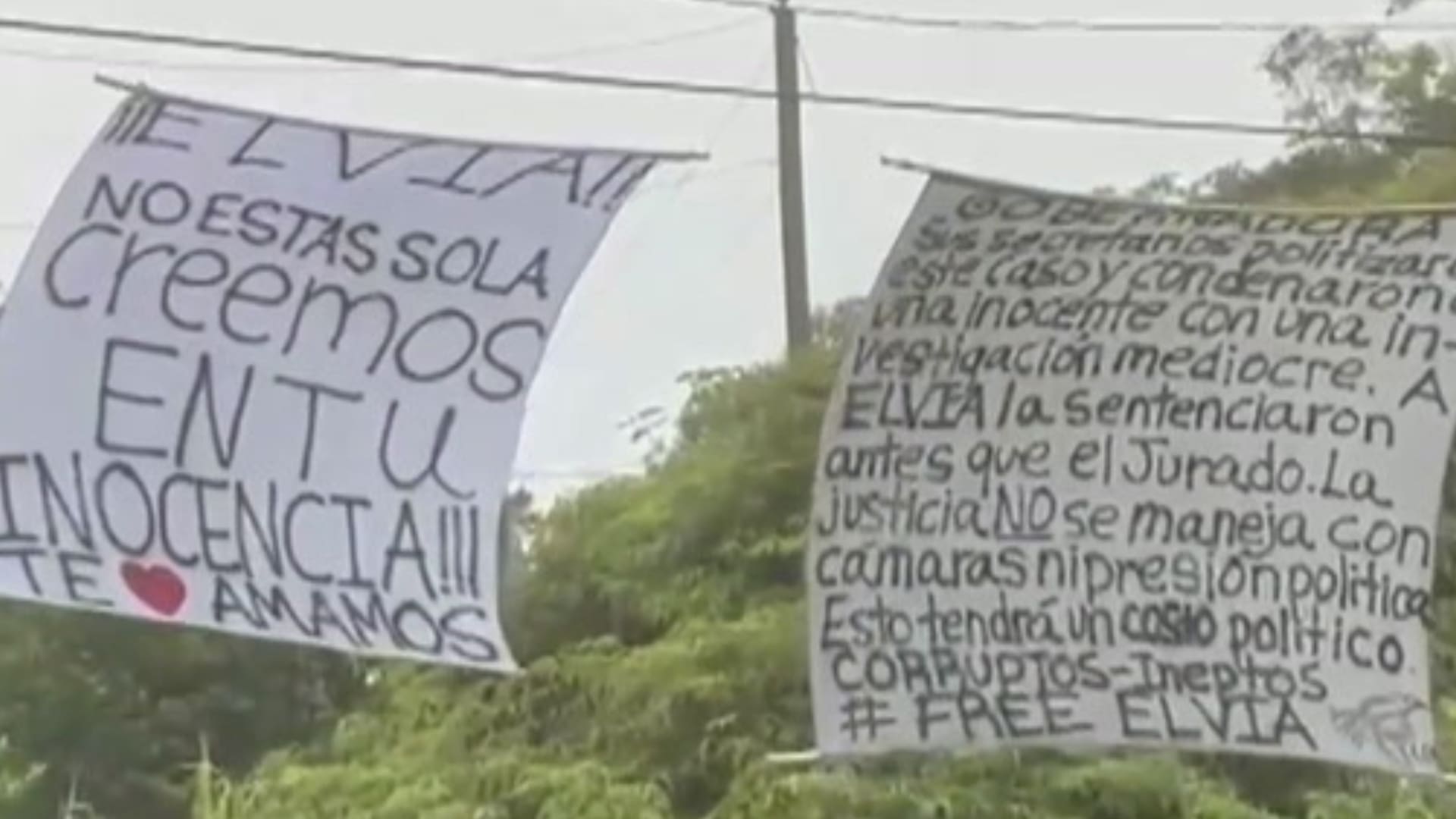 Imagen de la cobertura de: Despliegan nuevas pancartas de apoyo a Elvia Cabrera en la carretera Panorámica de Aibonito