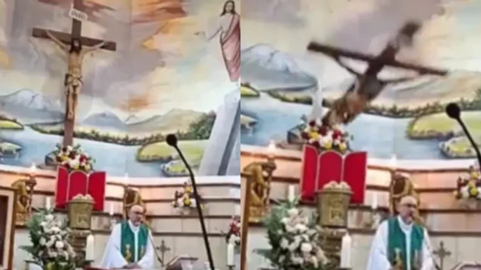 Imagen del artículo de Univision / TeleOnce: Sacerdote muere tras caerle encima una cruz durante misa transmitida en vivo en Ecuador